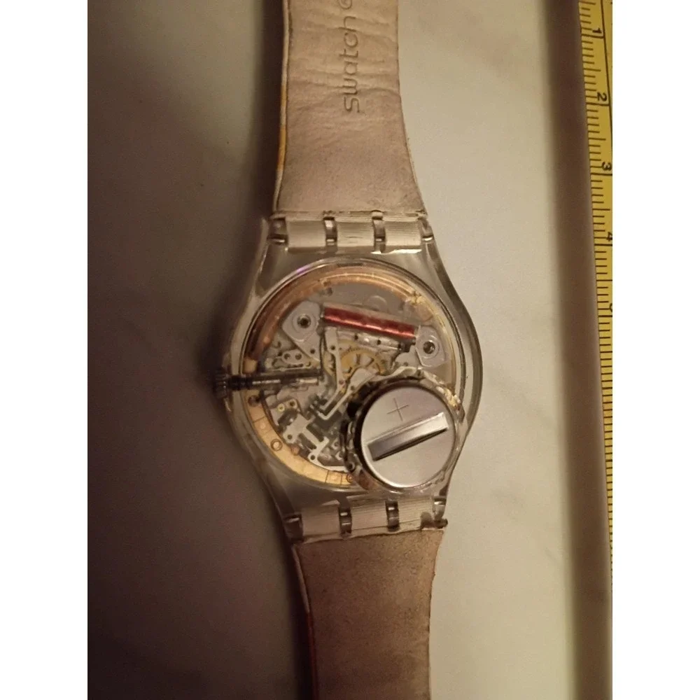 Swatch Watch JUICY HOURS GE402 Orange & Yellow Flower 2004 Needs New Battery
